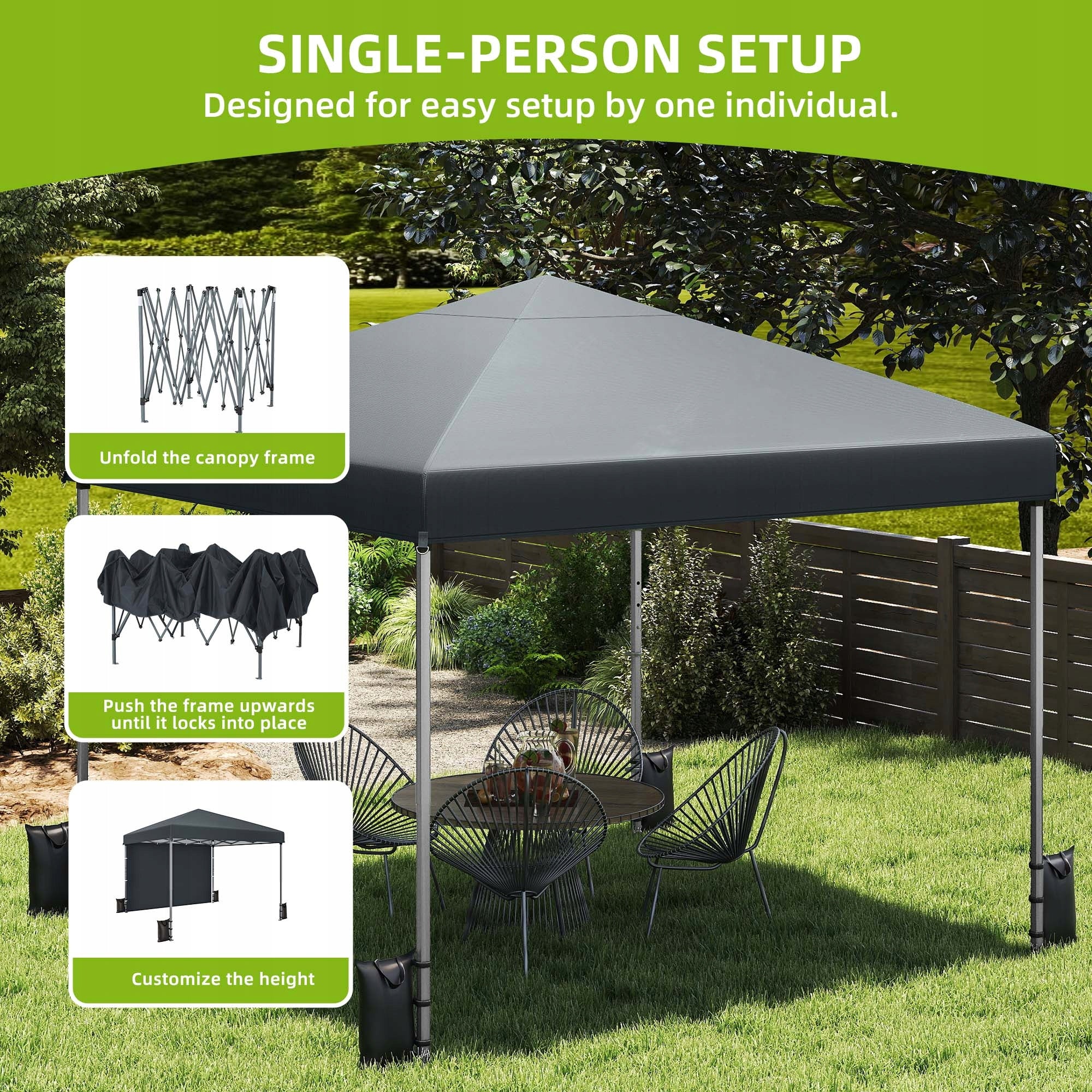 Gazebo, Garden Tent, Pavillon 3×3m Pop up Waterproof Folding, Canopy Blue Type pavilion