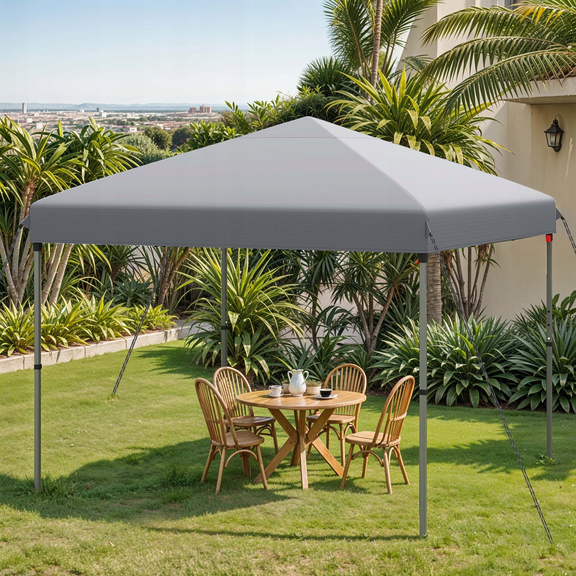 Gazebo, Garden Tent, Pavillon, 3×3m, Waterproof Folding, Canopy, Light Grey Packaging status original