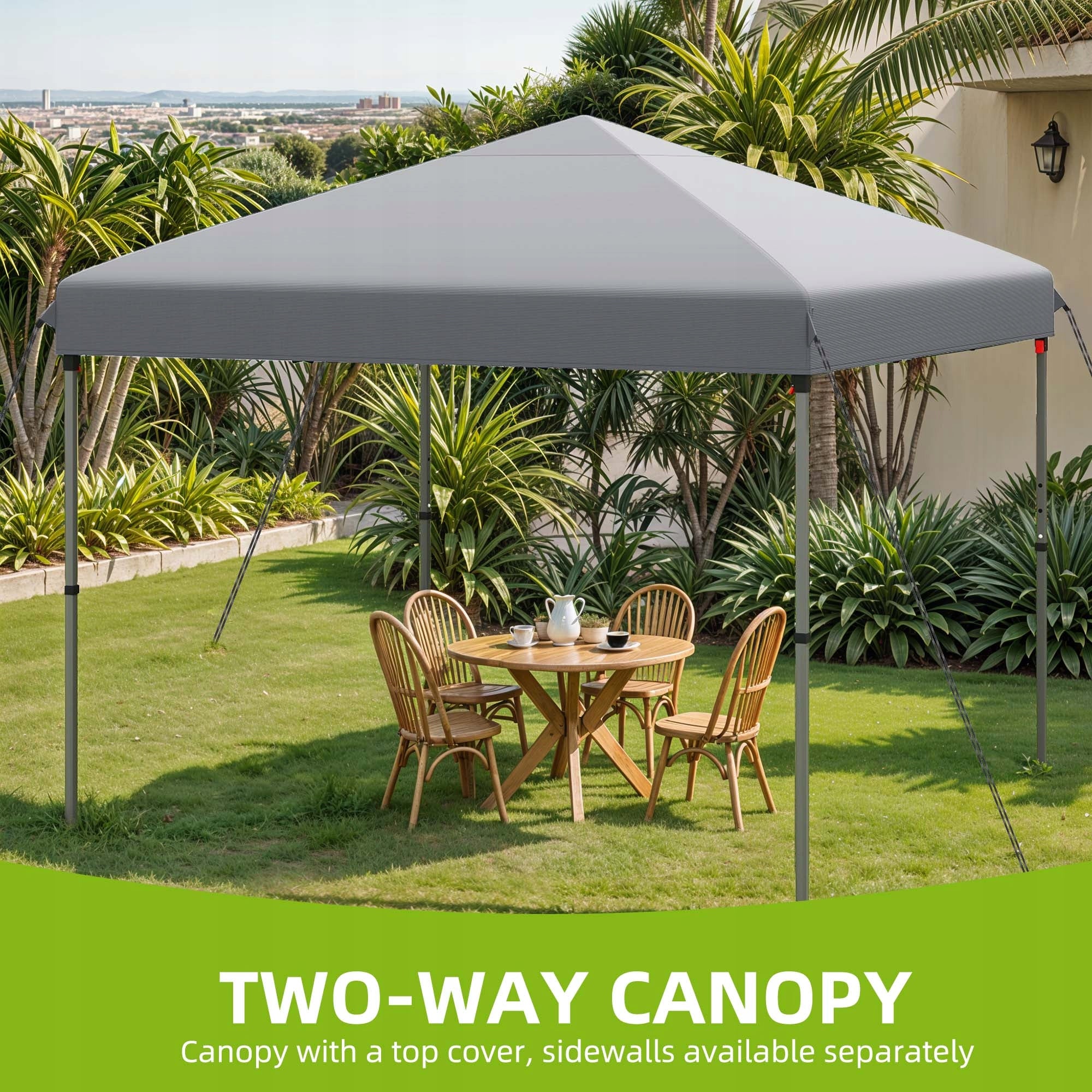 Gazebo, Garden Tent, Pavillon, 3×3m, Waterproof Folding, Canopy, Light Grey Width 3 m