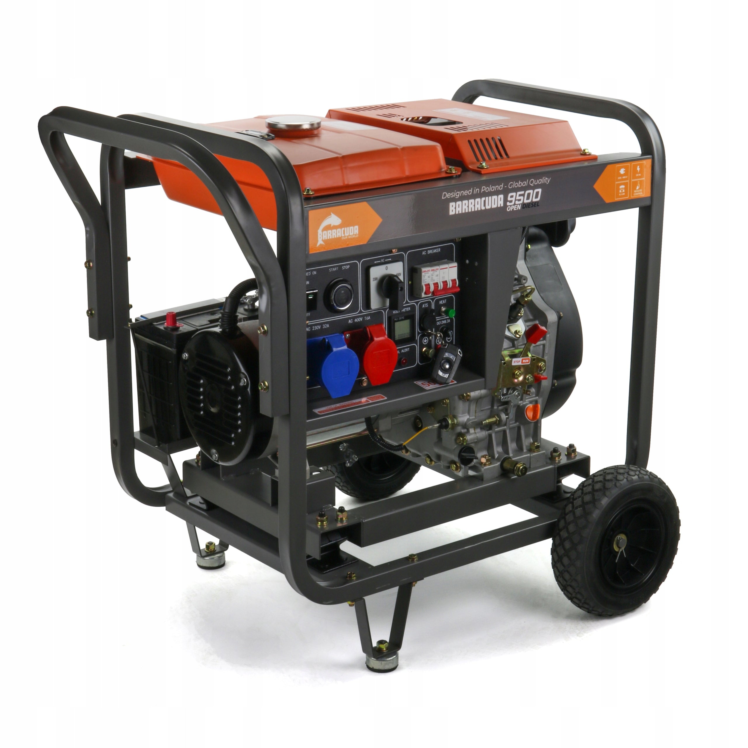 Generator set 12kVA (9,5kW) 230V 400V BARRACUDA DIESEL 9500 OPEN AVR Packaging status original