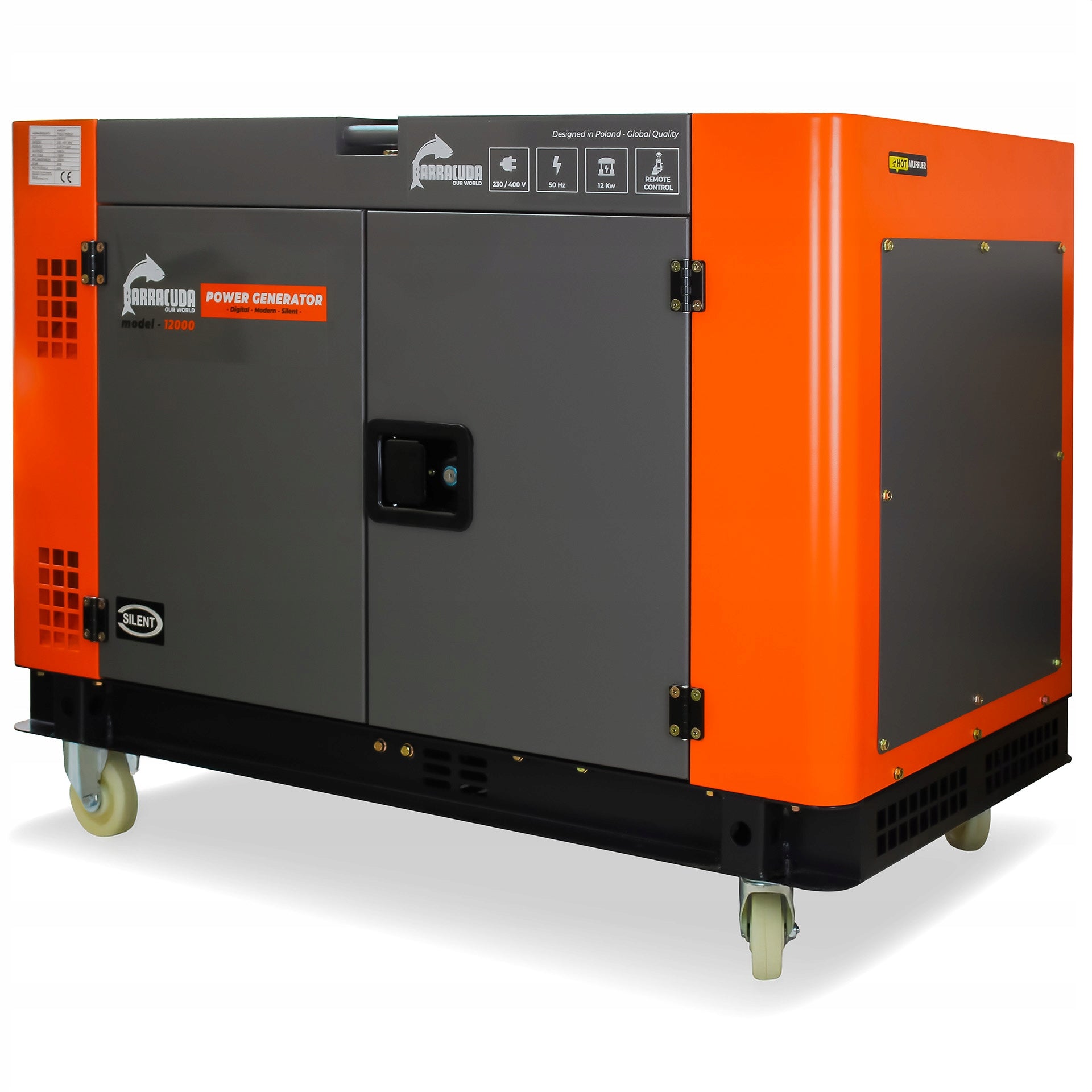 Generator set 15kVA 12kW 400V Barracuda 12000 SILENT DIESEL + ATS Packaging status original