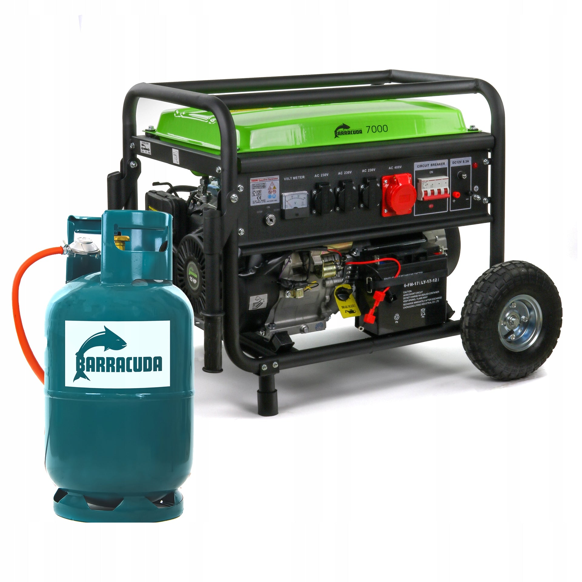 Generator set Barracuda 7000 3F 9kVA 7kW 400V AVR Petrol LPG