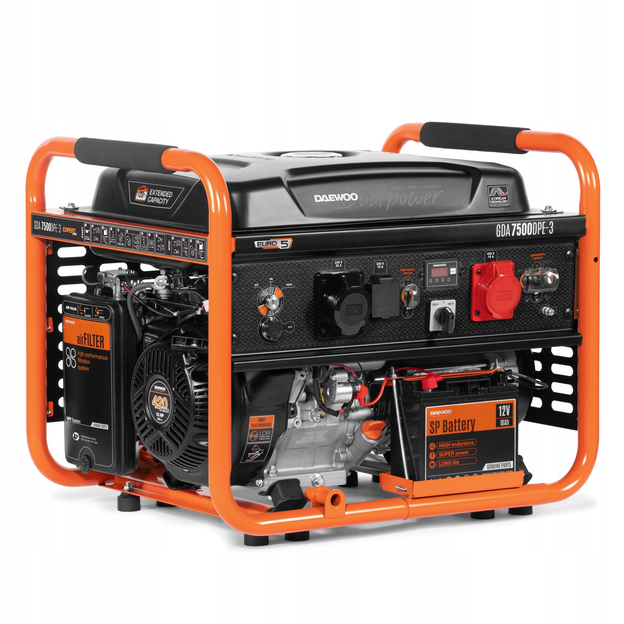 Generator set DAEWOO GDA 7500DPE-3 6.5kW 15KM 230/400V AVR