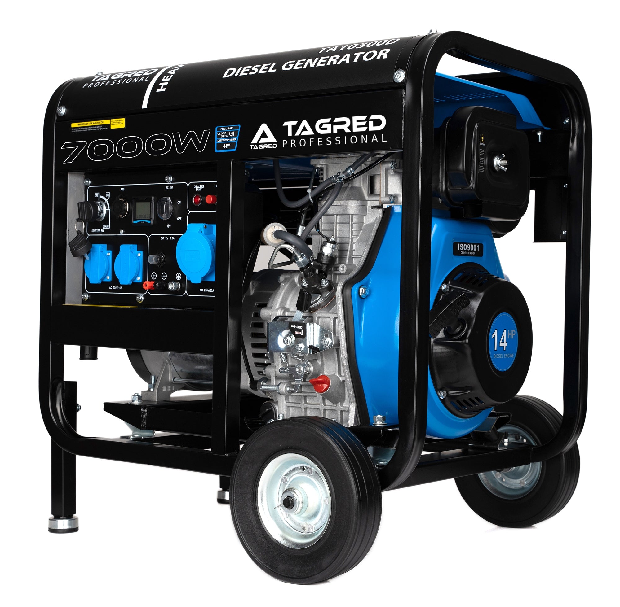 Generator set DIESEL 7000W 3x230V socket 32A ATS AVR Mobile 2xOil Brand Tagred