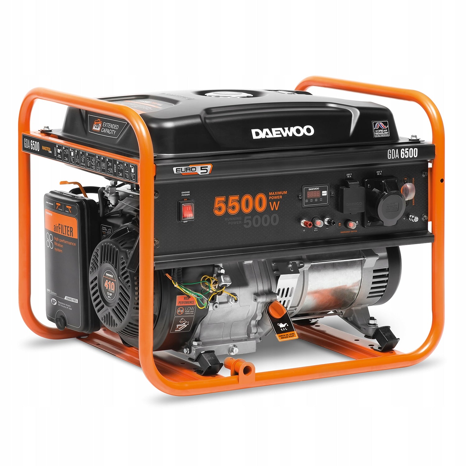 Generator set Daewoo GDA 6500 13.0 HP, 5500 W, 230V, AVR 2х230V+12V