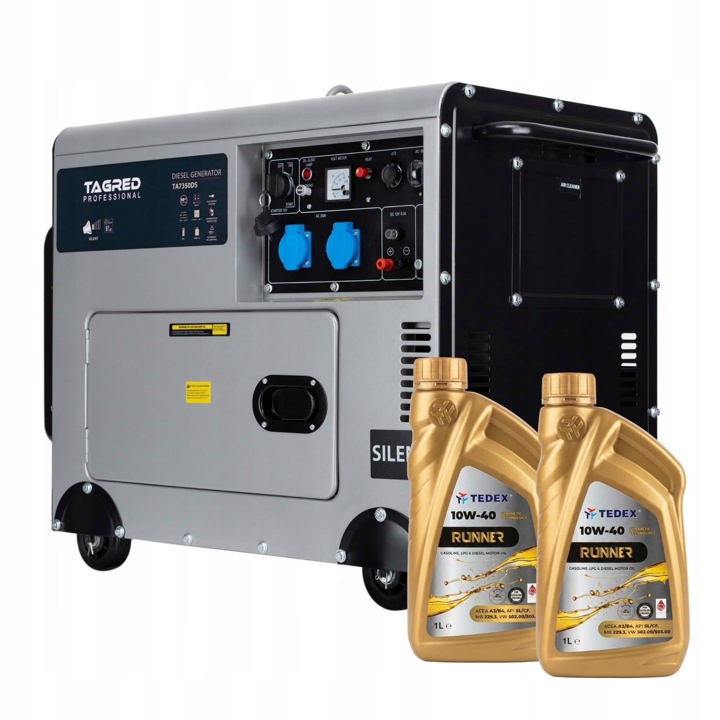 Generator set Diesel TAGRED 7350W single-phase 10 HP muted + oil