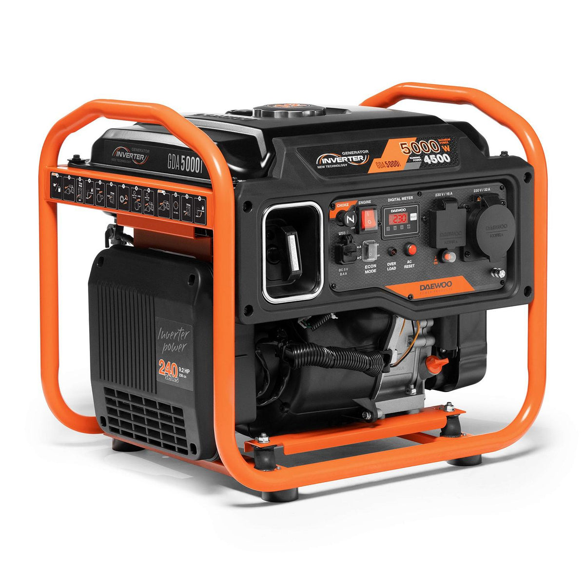 Generator set portable single-phase Daewoo 5000 W petrol