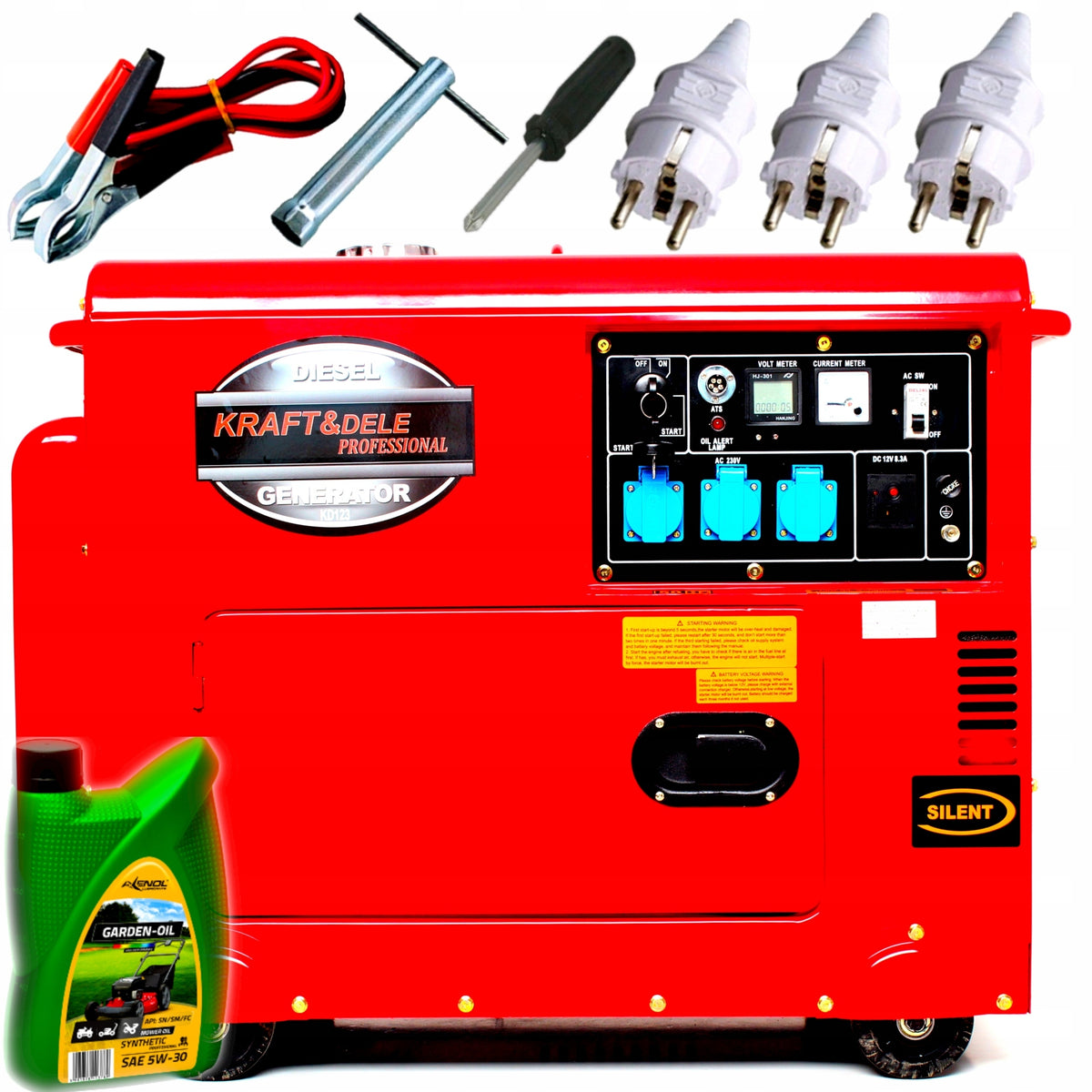 Generator set portable single-phase Kraft&Dele 7000 W diesel