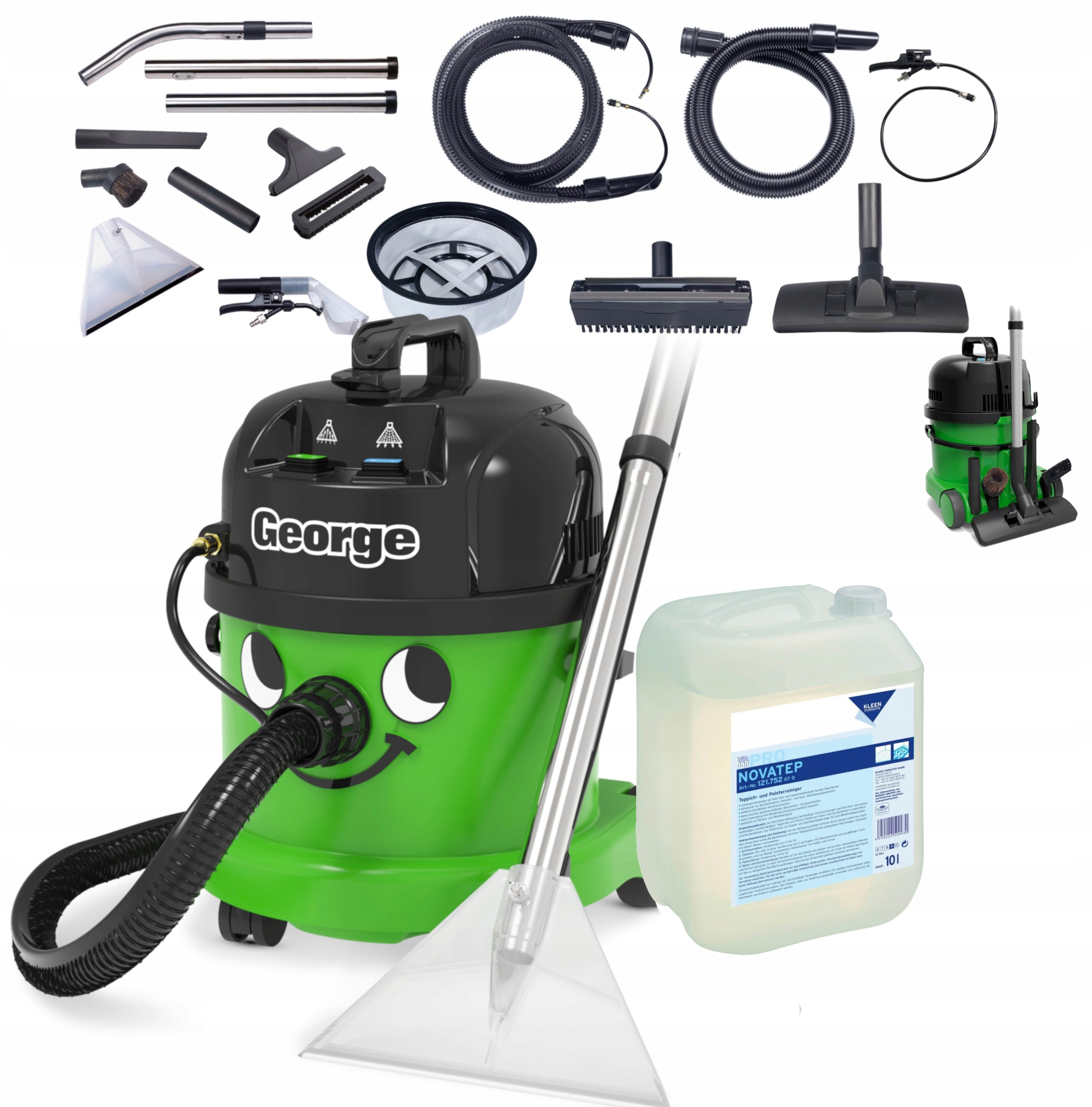 George washing vacuum cleaner for upholstery and carpets and 10 liters of washing liquid