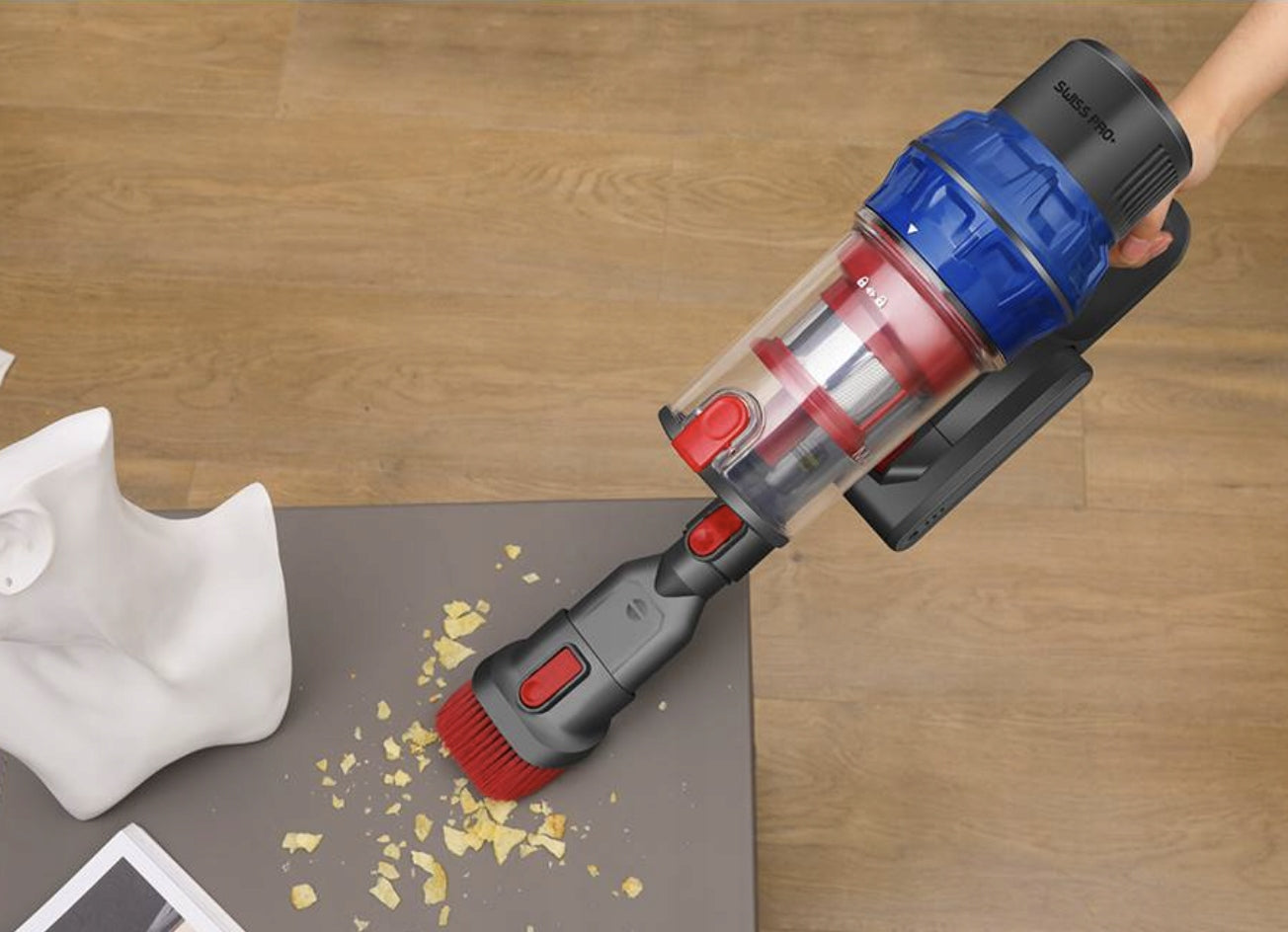 German Upright Vacuum Cleaner Wireless Swiss Pro+ 18 KPA, with LED 250W Power supply rechargeable battery