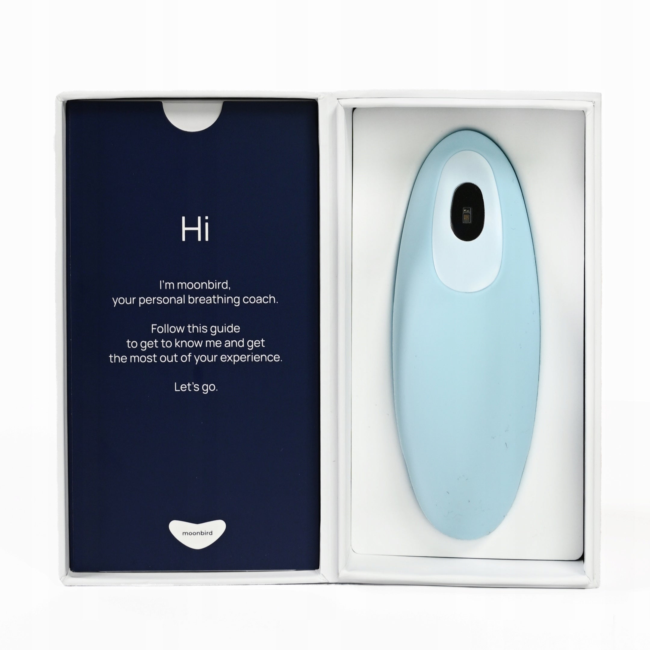 Get Rid of Stress Naturally – Moonbird Smart Breath Trainer Packaging status original