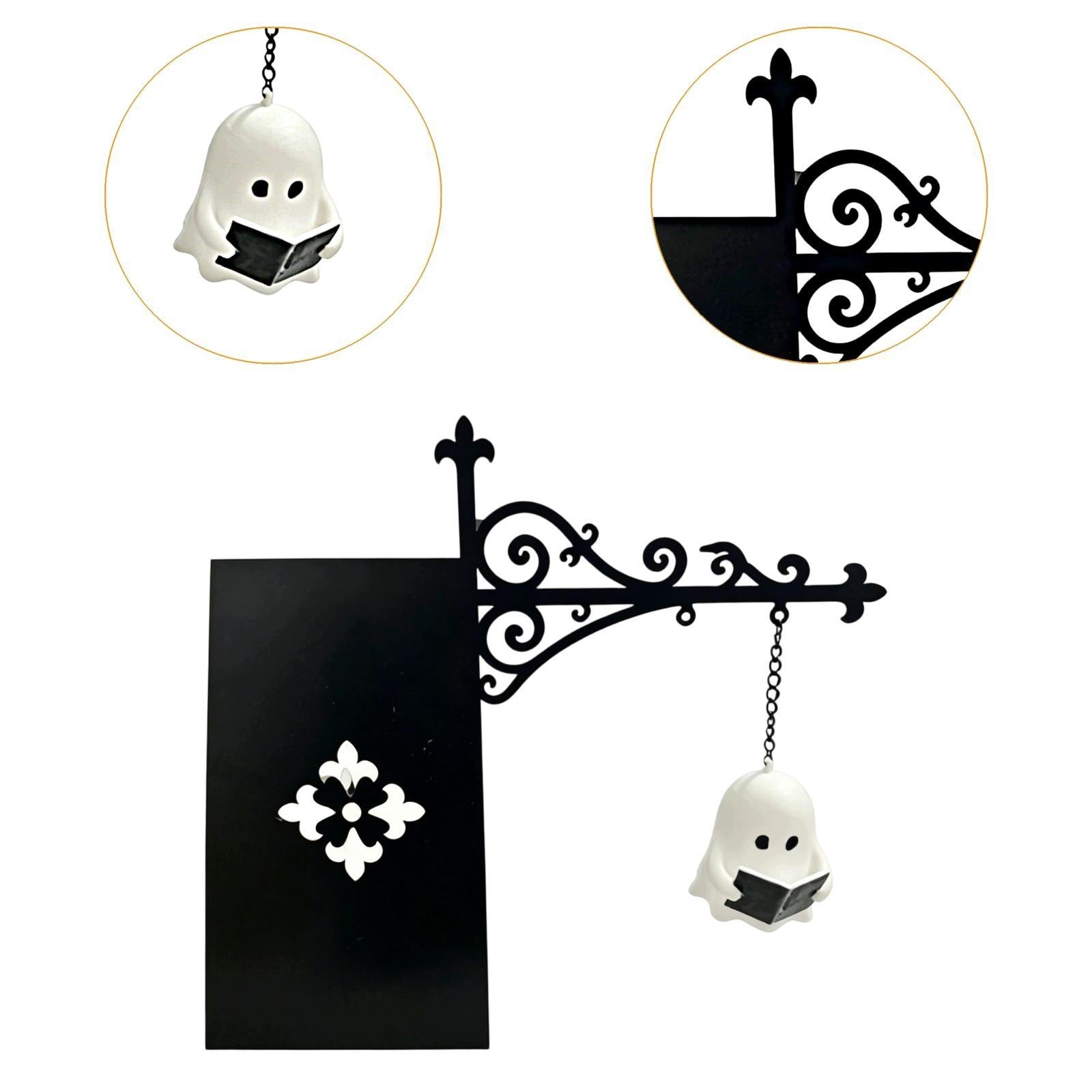Ghost Bookshelf Lantern Reading Book Nightlight Decorative Ghost Book Nook Packaging status original