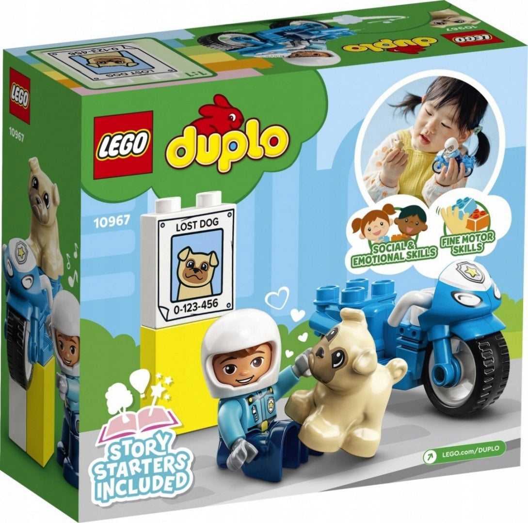 Gift Blocks LEGO Duplo POLICE Chasing Police Motorcycle Children 2+