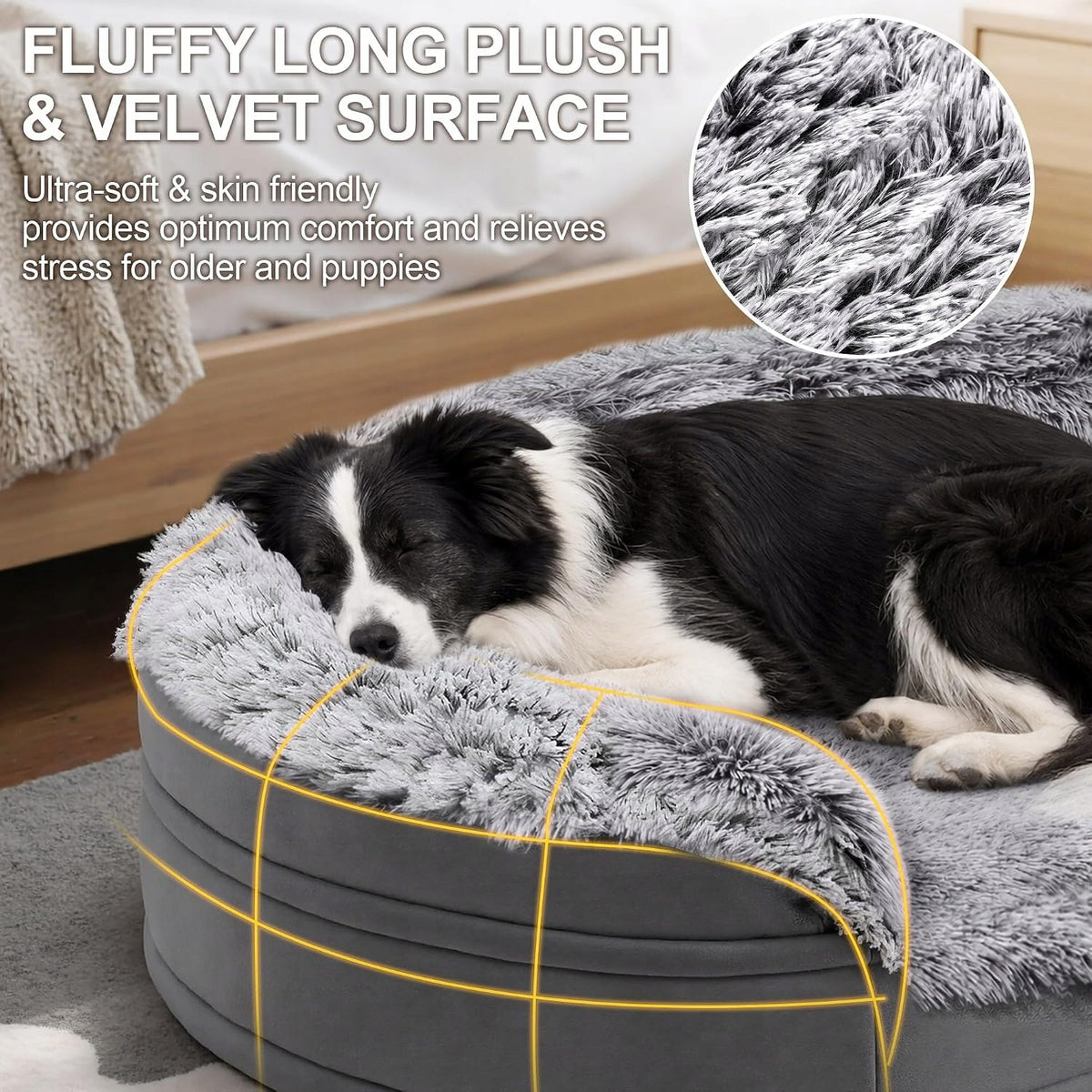 Gimars Orthopedic Bed for Large Dogs: 112L x 81W x 18gr Machine Washable Manufacturer code B0D97R77SM