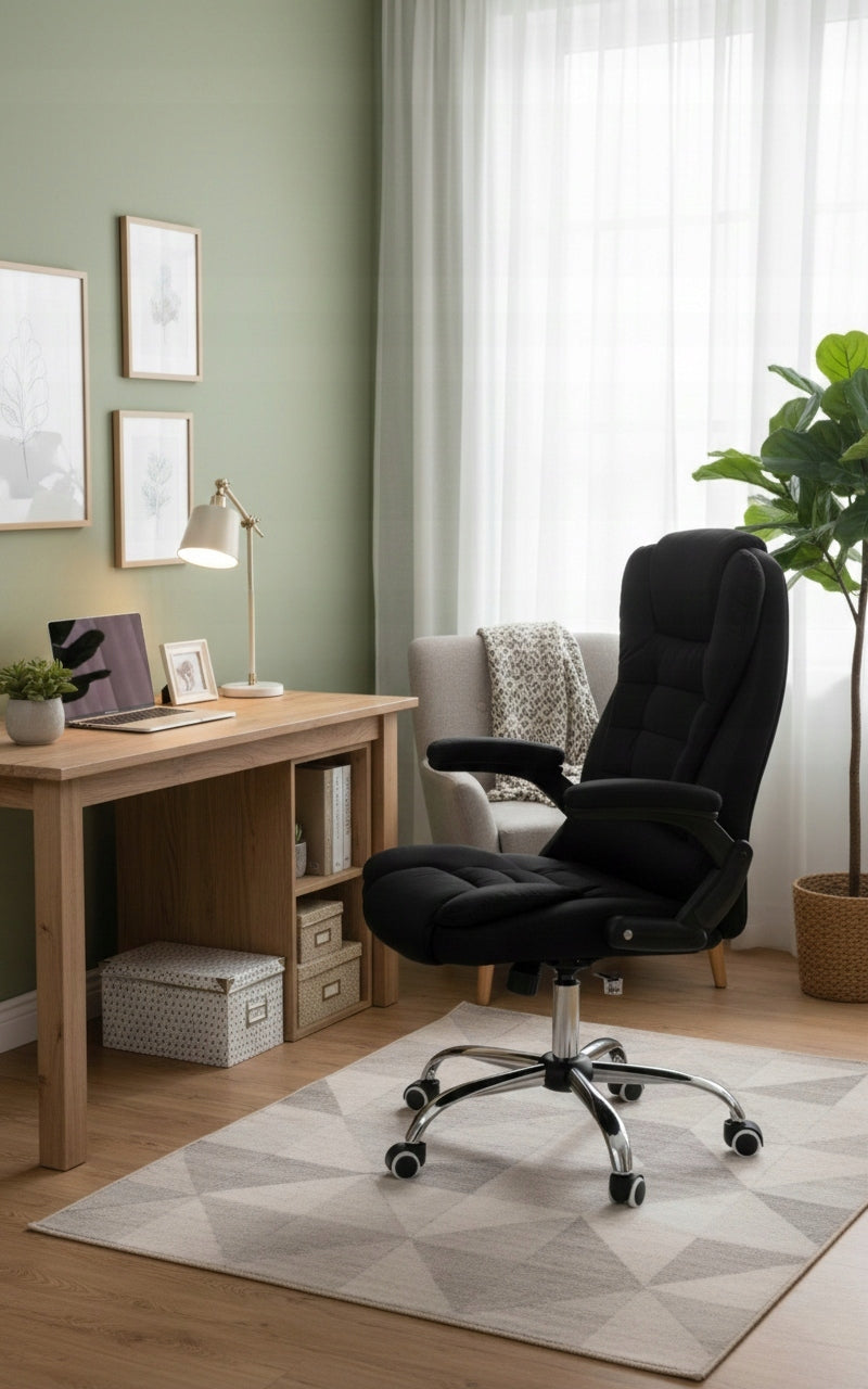 Giosedio black fabric armchair with adjustable backrest and height Manufacturer code FBJ004