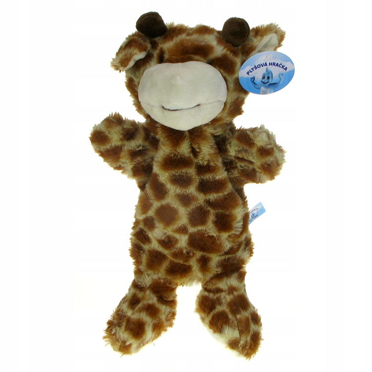 Giraffe - fluffy puppet on the hand of a child or adult (92928)