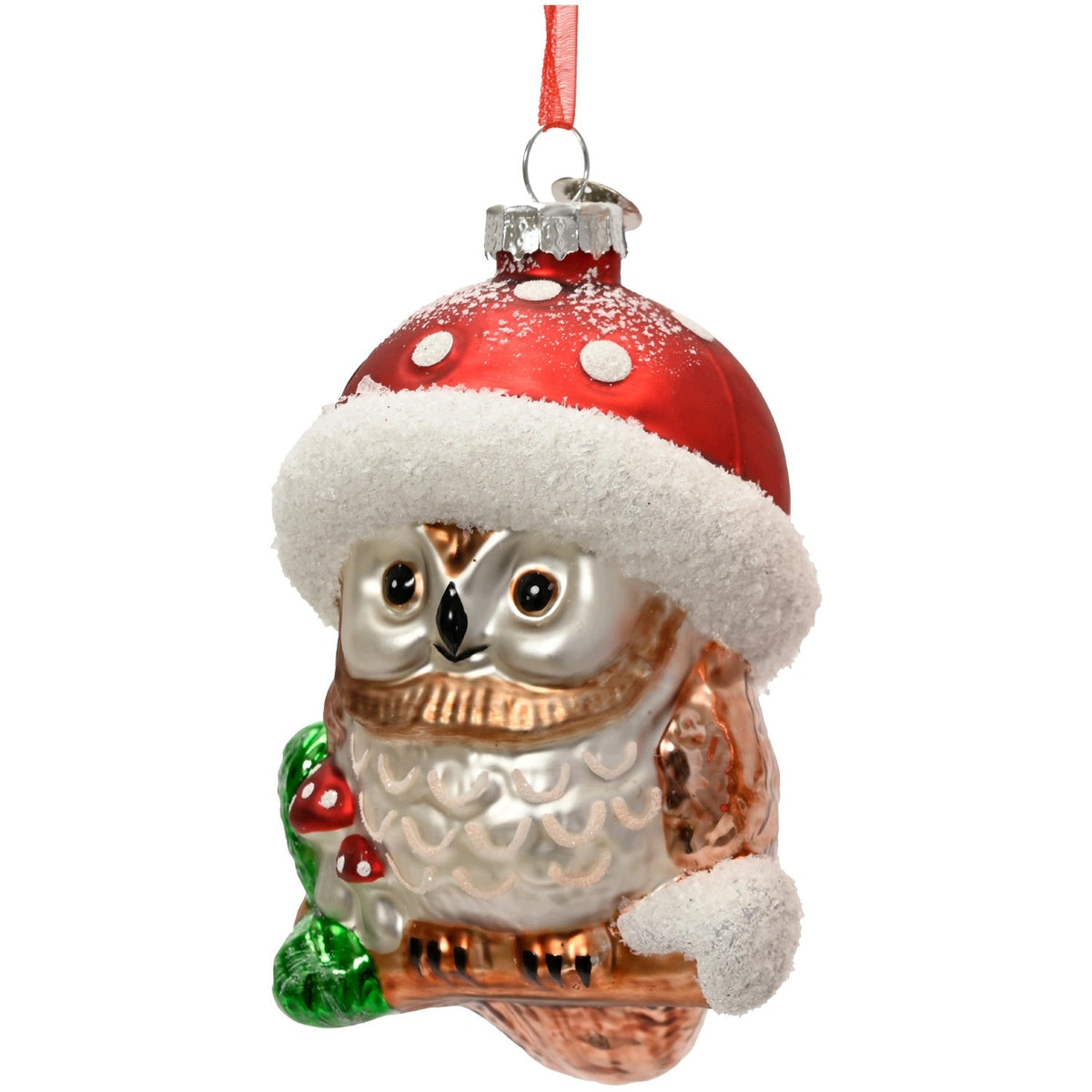 Glass Christmas tree pendant owl 11,3 cm shape bauble for Christmas tree ornament