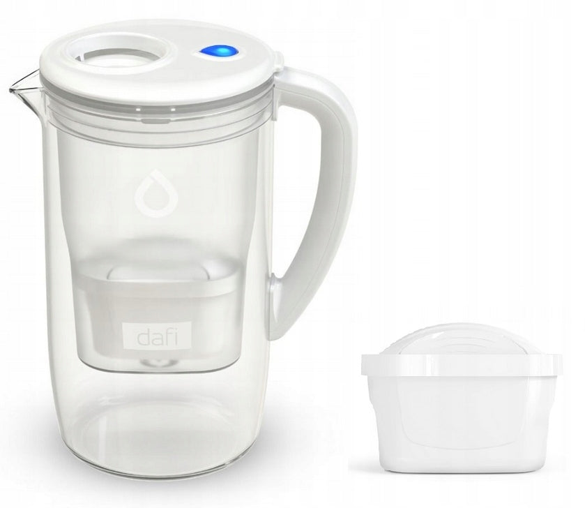 Glass Filter Jug Dafi PRISMA LED 2,5L White with 1 x Unimax Cartridge