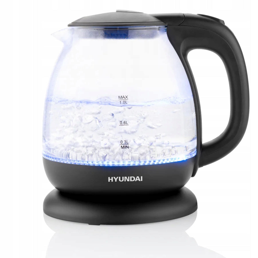 Glass Kettle HYUNDAI VK101 1L. Compact LED Backlight VK-101 Manufacturer code HYU VK101