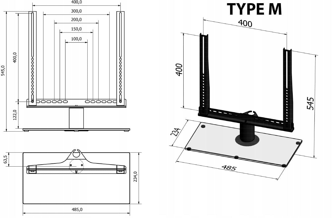 Glass TV Rotating Base Up to 46 Inches 30kg +- 45° TV Stand Packaging status original