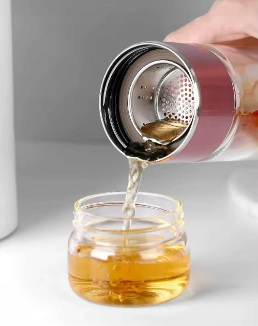 Glass Tea Bottle 420 ml with Infuser Pink - Thermal Manufacturer code 5901968653138