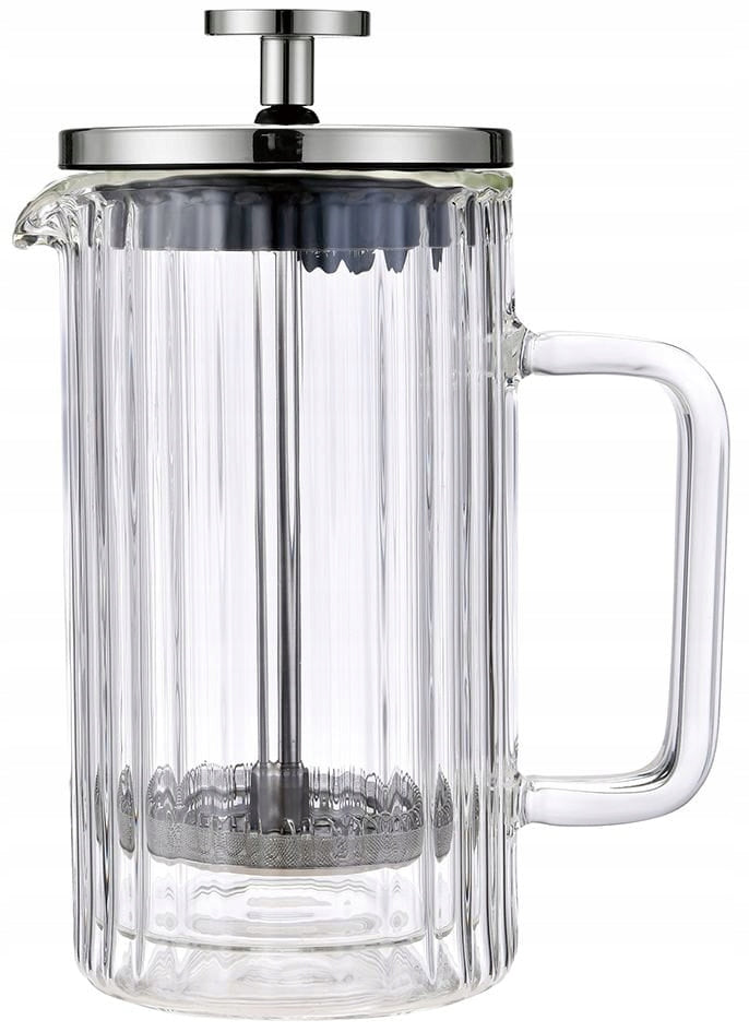 Glass Tea Maker 0,35L French Press Silver KLAUSBERG 7756 Brand Klausberg