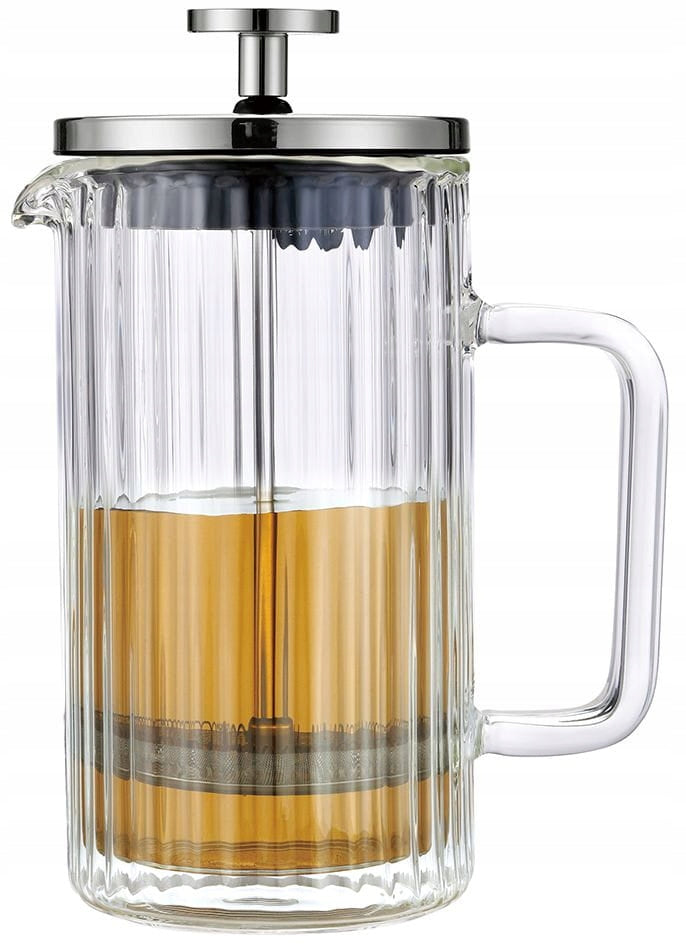 Glass Tea Maker 0,35L French Press Silver KLAUSBERG 7756