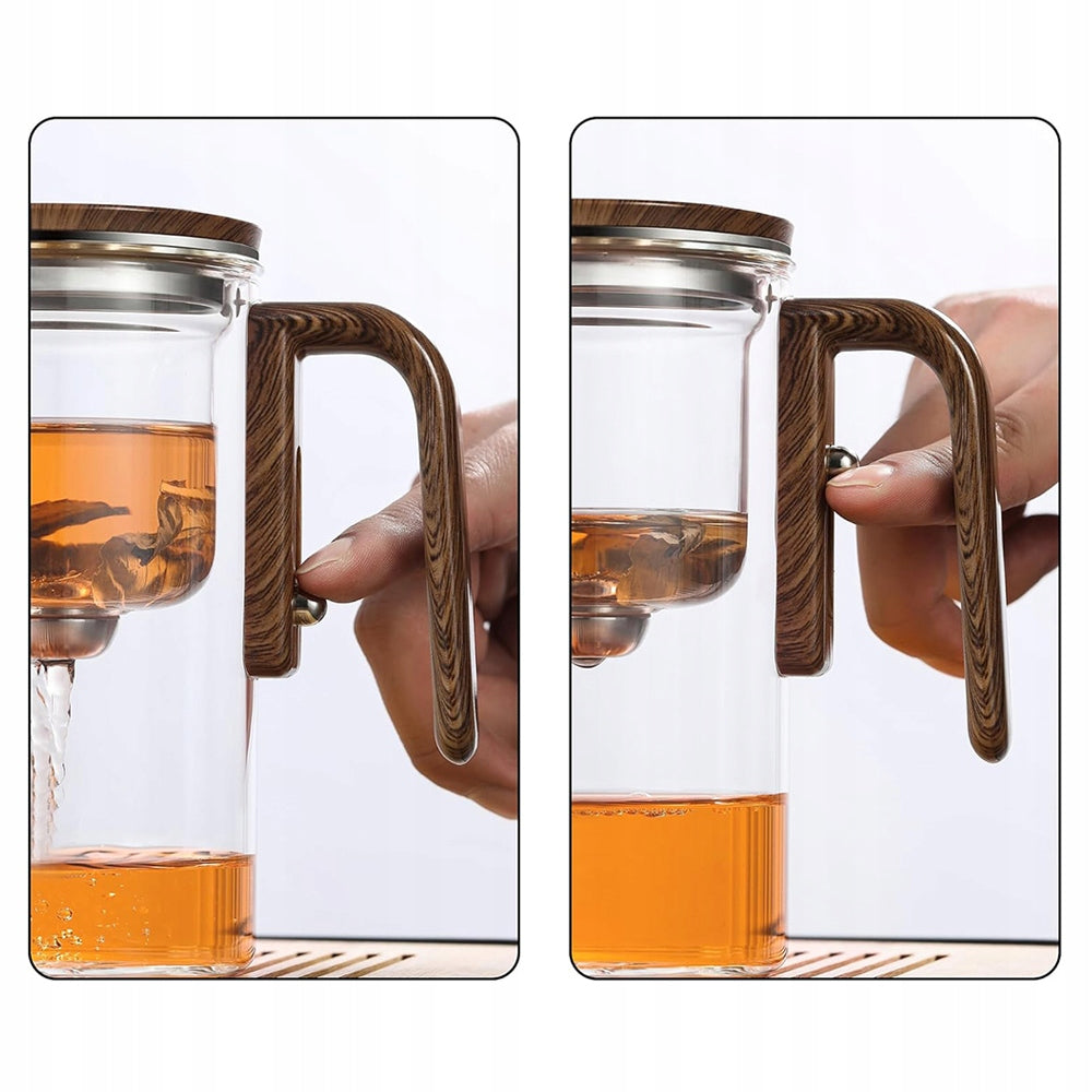 Glass Tea Maker Jug 600ml With One Touch Filter Manufacturer code Zaparzacz Do Herbaty Szkło Stalowy