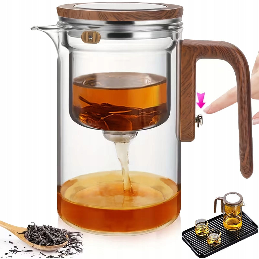 Glass Tea Maker Jug 600ml With One Touch Filter