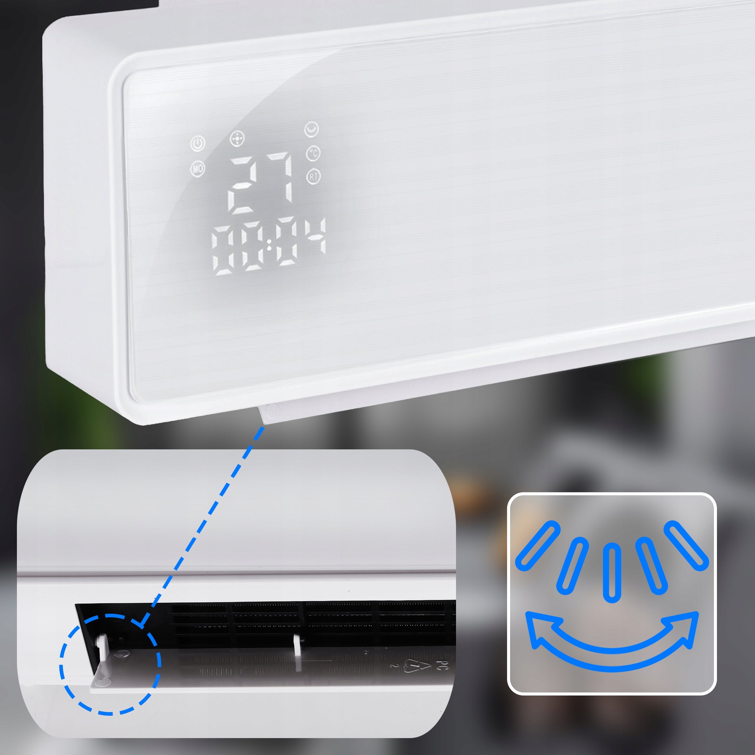 Glass air curtain EBERG Q4 2000W WiFi electric heater + remote control Packaging status original