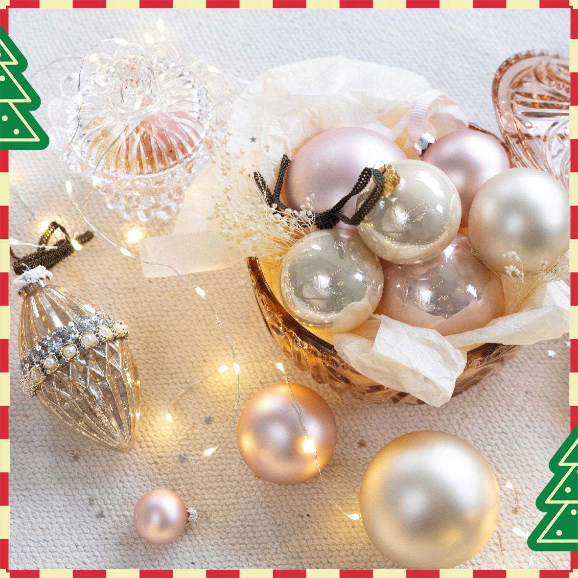 Glass baubles Christmas tree pearl gloss matt 8 cm 6 pcs. in tube Packaging status original