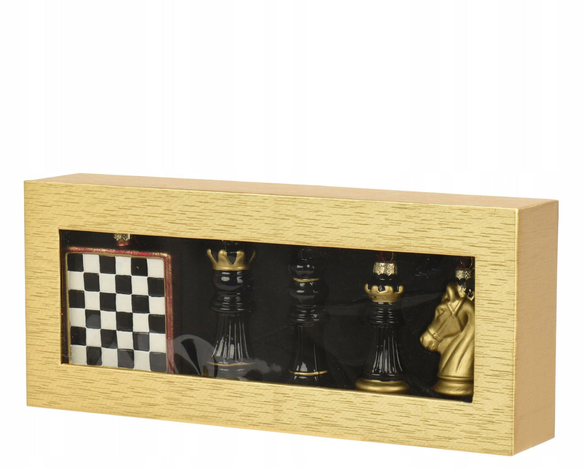 Glass baubles chess 5pcs