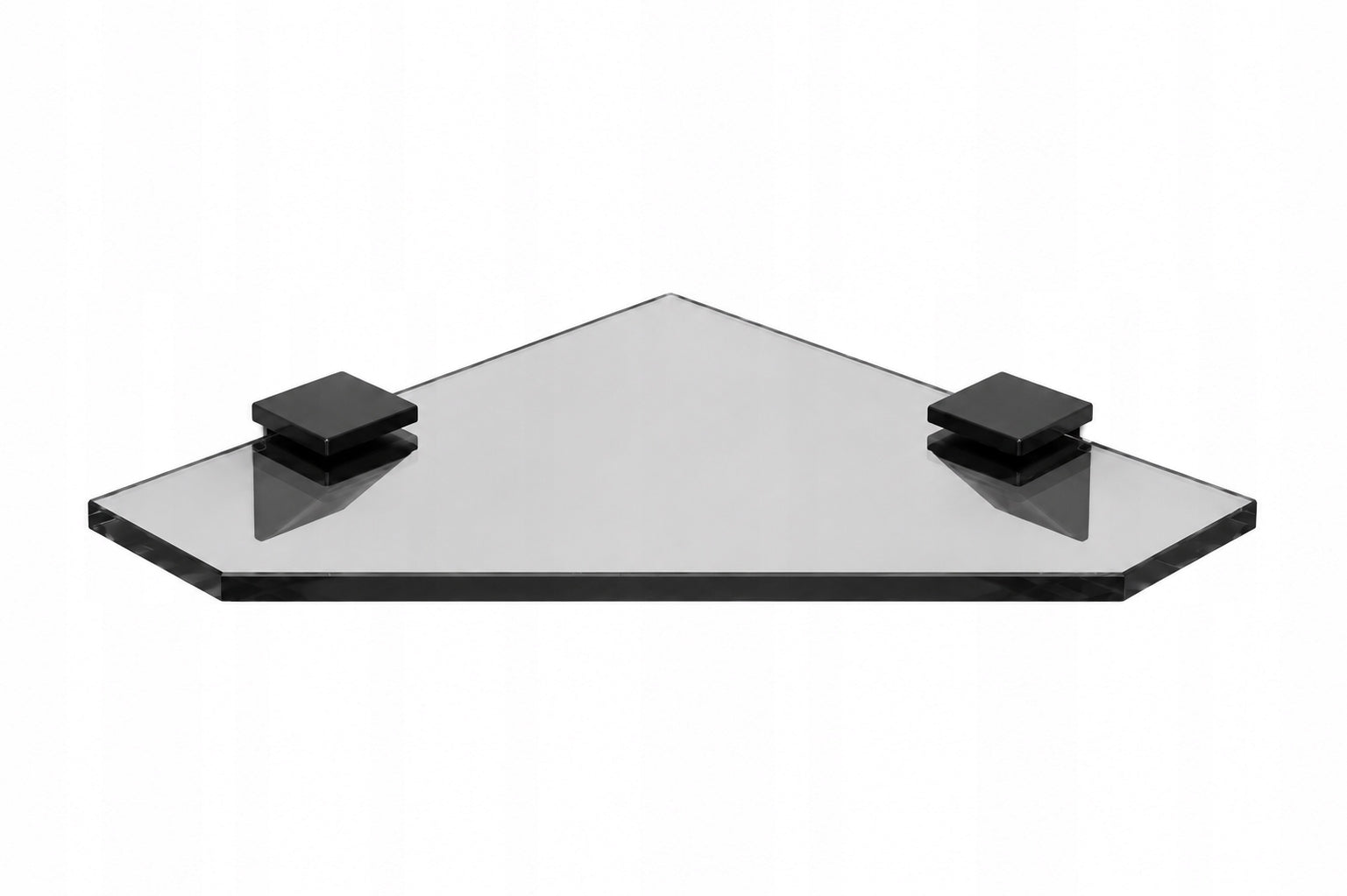 Glass corner shelf for shower 25x25 8mm graphite black handles