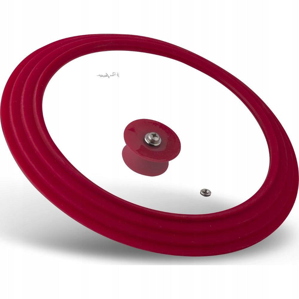 Glass cover with SILICONE RIM 24-28 CM FOR PAN POT universal Manufacturer code LT7082 pokrywa szklana z silikonowym rantem