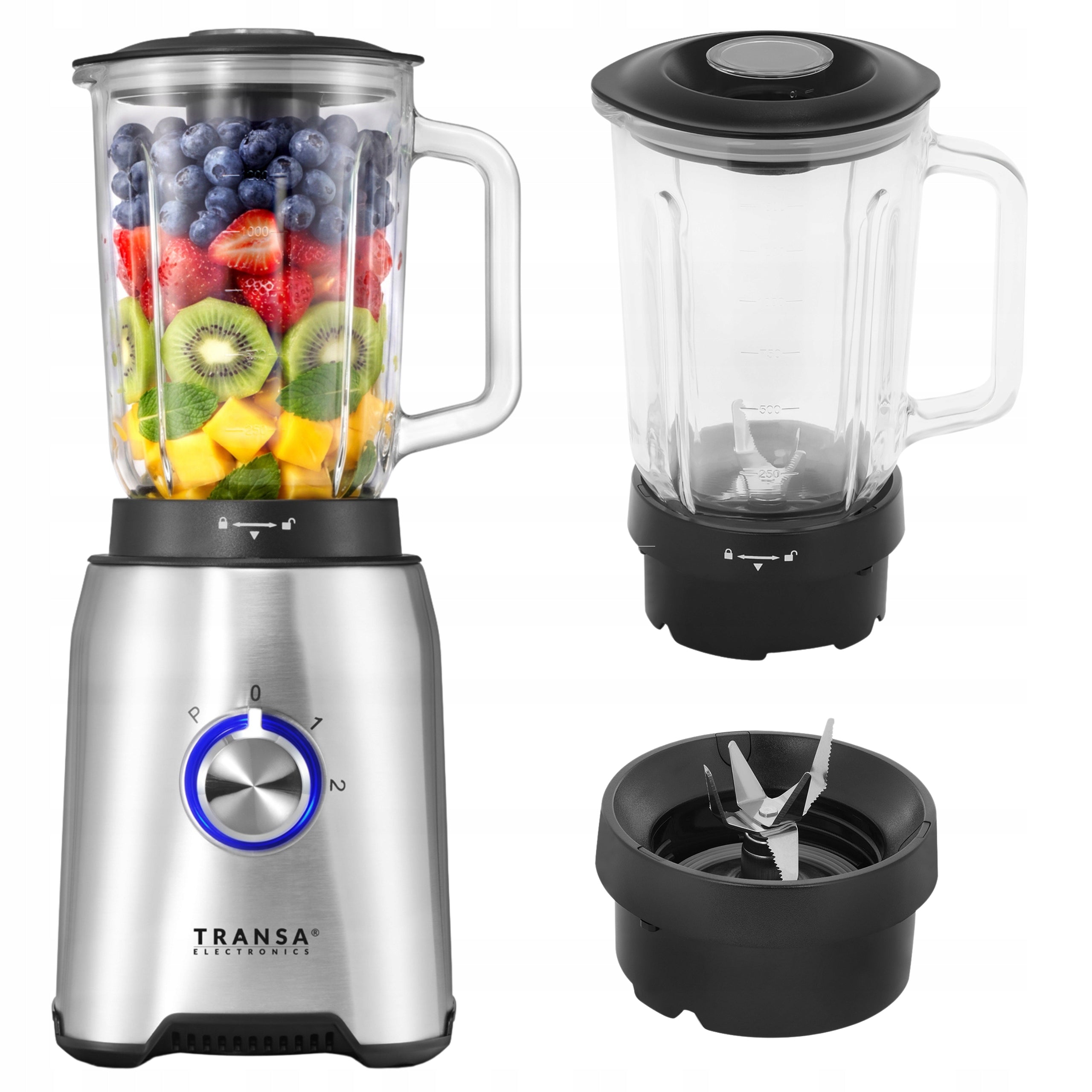 Glass cup blender for SMOOTHIE COCKTAILS CRUSHES ICE 1,5L 1600W
