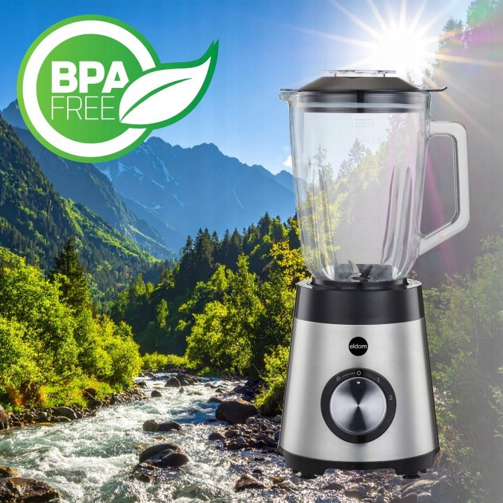 Glass cup blender for smoothie cocktails 2L 1000W plus water bottle MIXER Brand Eldom
