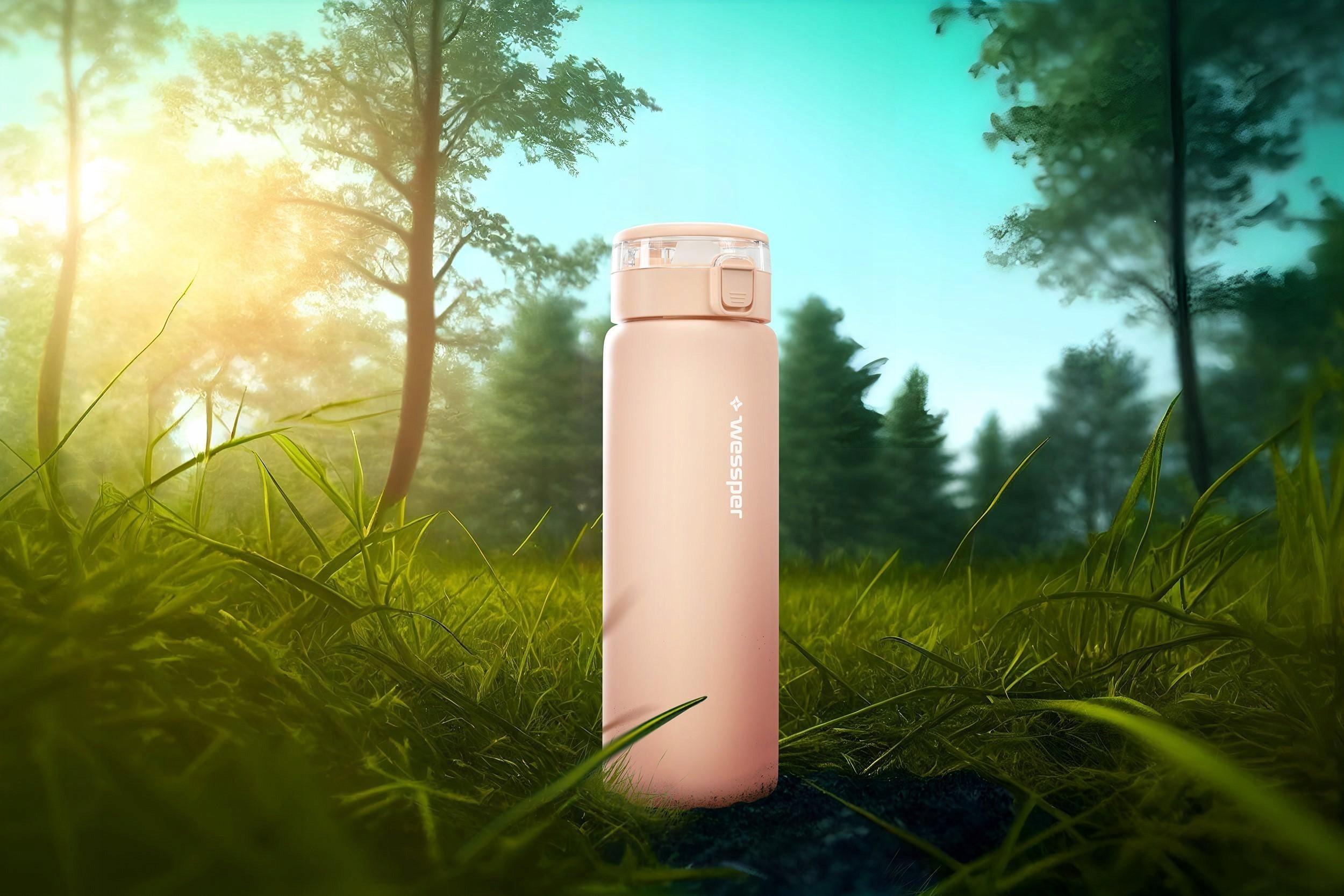 Glass filter bottle Wessper ActiveMax 0,68l beige + 1x CARTRIDGE Packaging status original
