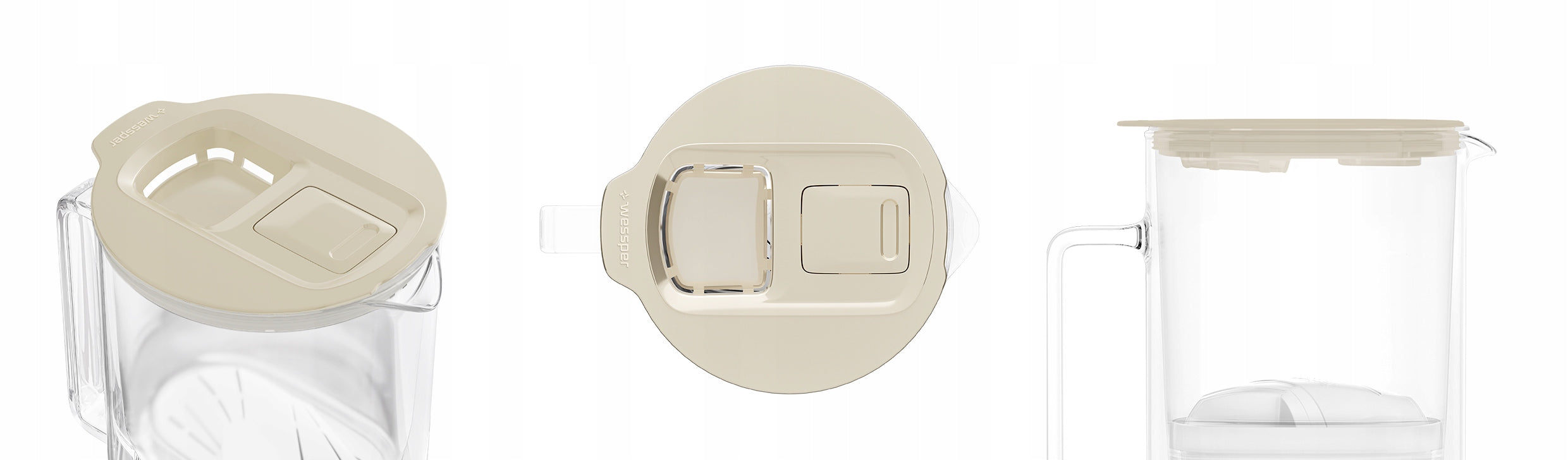 Glass filter jug 2L Wessper WES208-FF-BG MINI + filter indicator Manufacturer code WES208-FF-BG