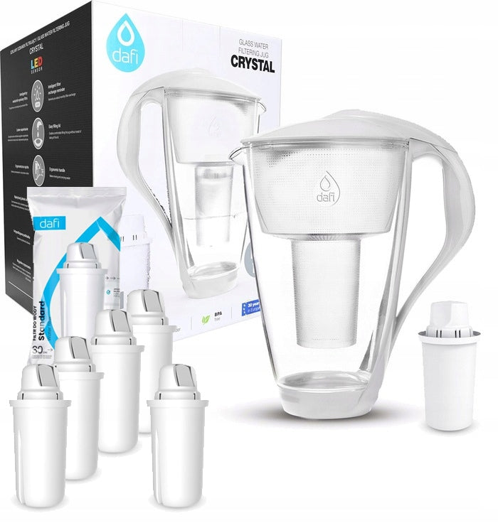 Glass filter jug Dafi Crystal 2l with LED counter + 6x Cartridge