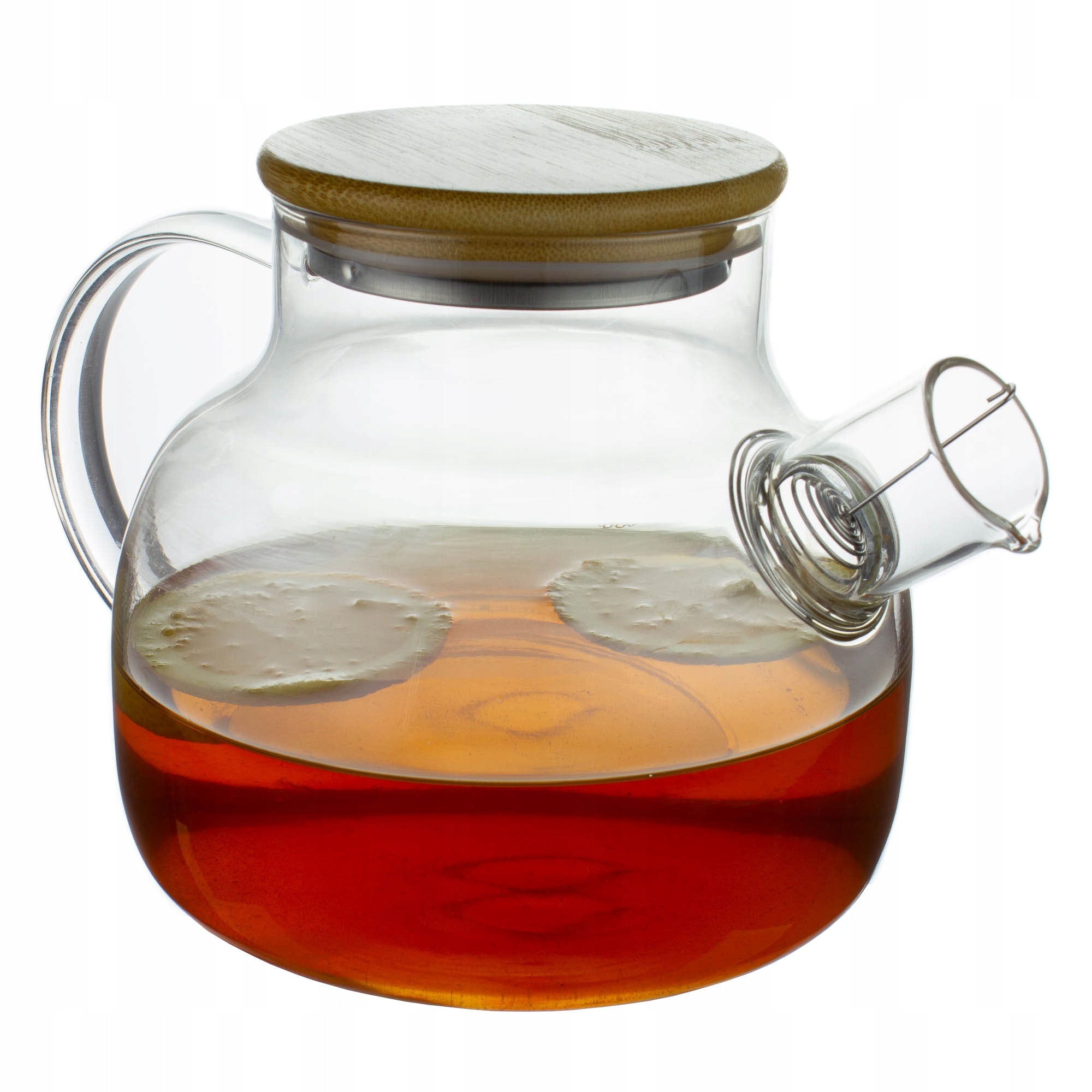 Glass jug 1000 ml with bamboo lid infuser for tea and herbs Brand no brand
