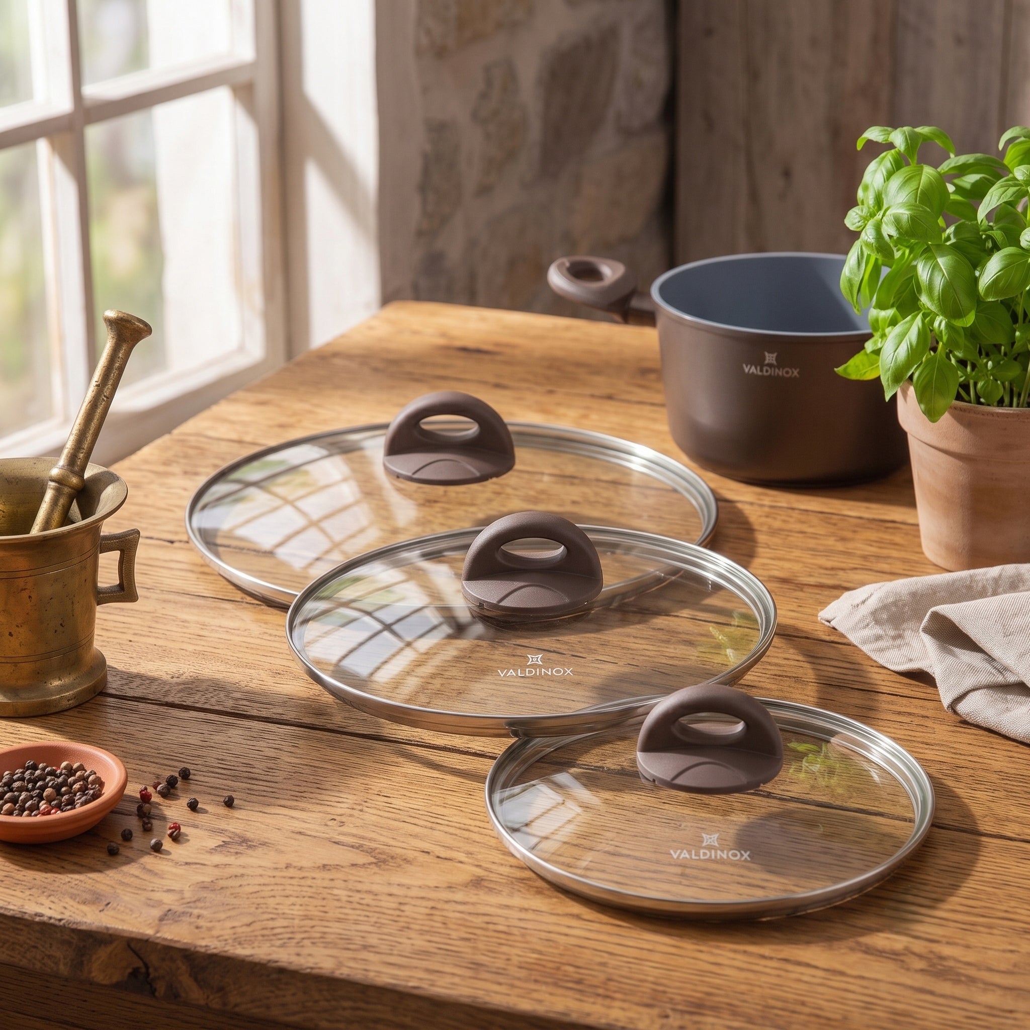 Glass lids Valdinox Aurum 20/24/28 cm pots pans tempered glass Manufacturer code GRA00008341