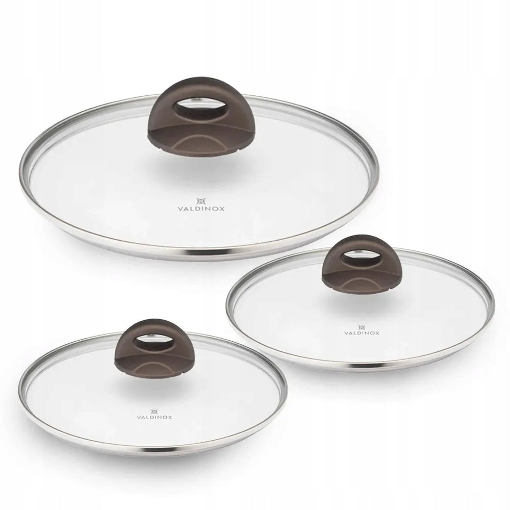 Glass lids Valdinox Aurum 20/24/28 cm pots pans tempered glass