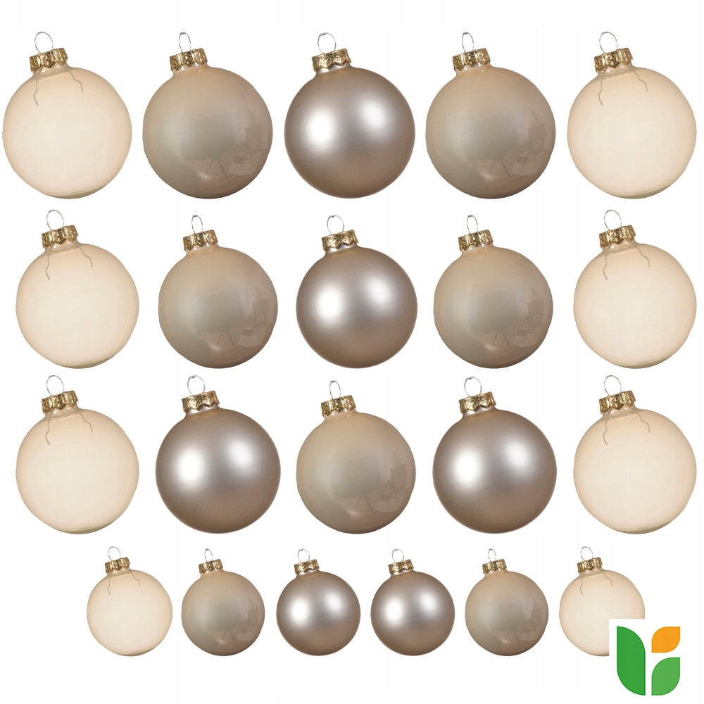 Glass pearl Christmas tree baubles 5-7cm 21pcs Christmas tree ornaments mix Packaging status original