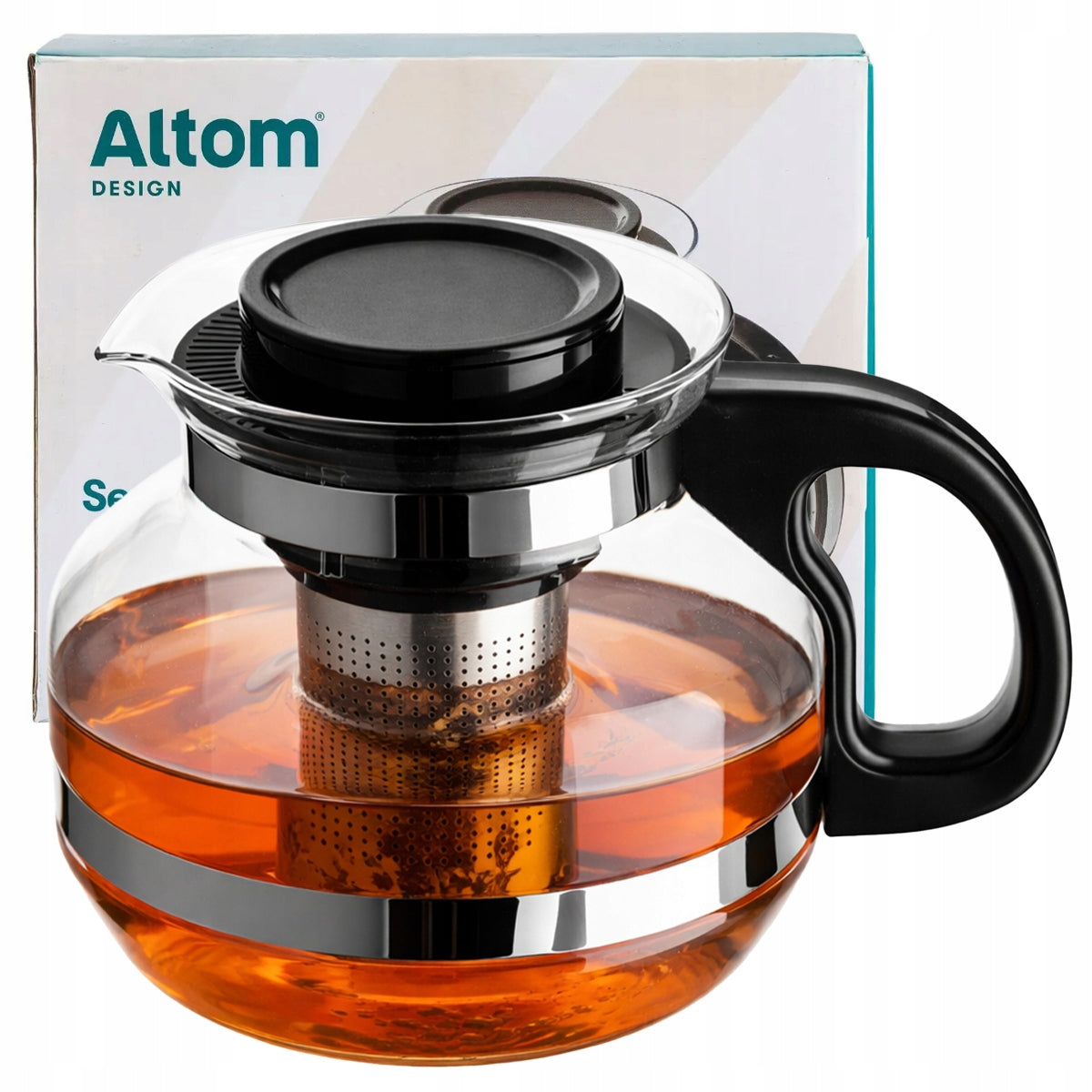 Glass tea pot herbs infuser with strainer Altom Design 1,8 l