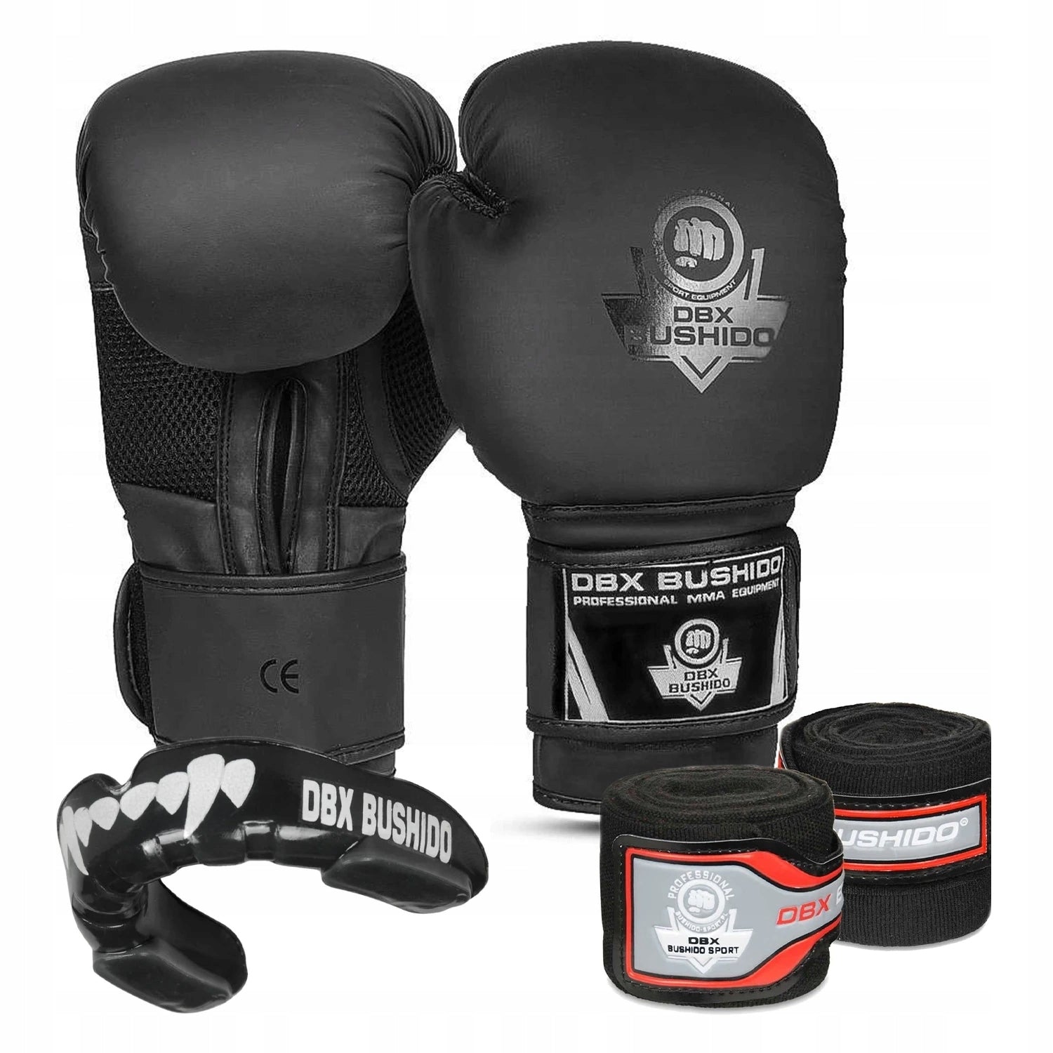 Gloves Jaw Boxing Wraps 10 OZ Training Set DBX Bushido