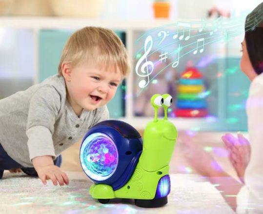 Glowing Crawling Snail Toy, Early Education for Kids, 3D Lights Manufacturer code Ślimak ruchoma zabawka