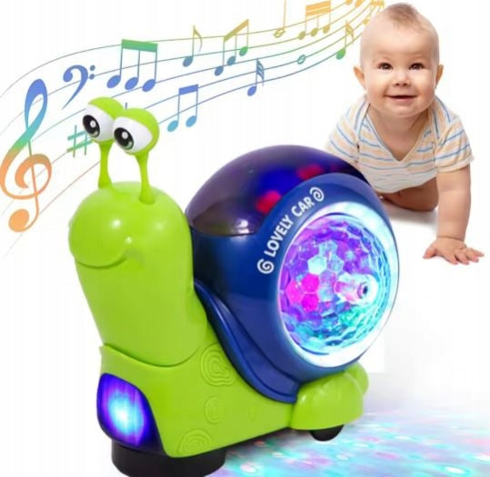 Glowing Crawling Snail Toy, Early Education for Kids, 3D Lights