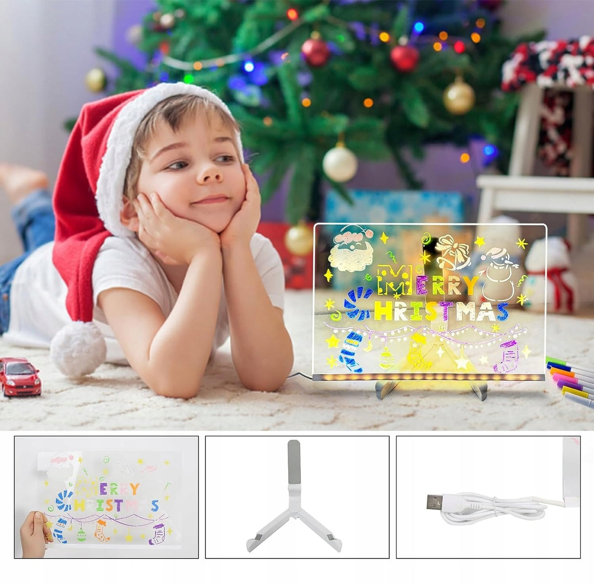 Glowing LED Drawing Board for Kids Set with Illuminated Pens Brand no brand