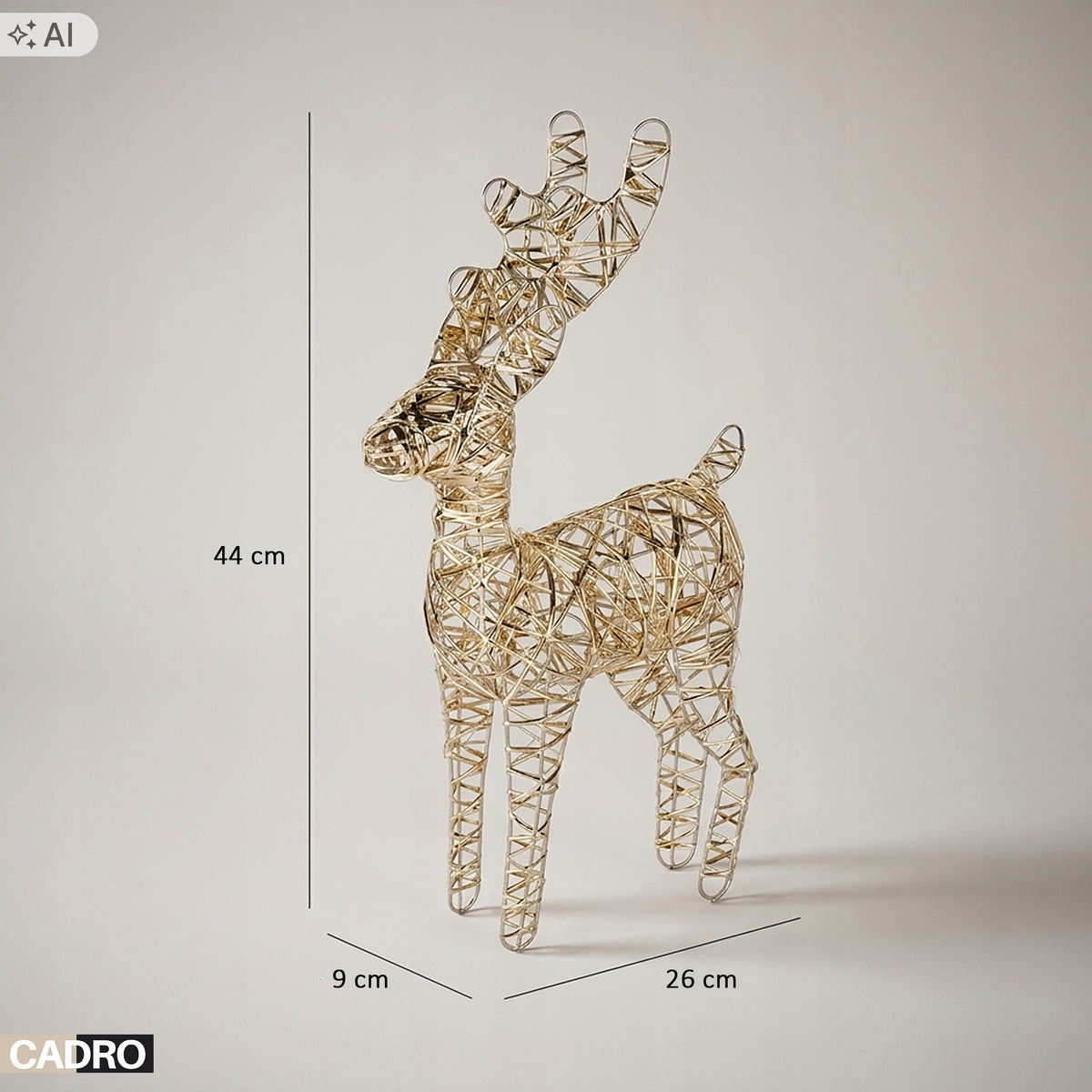Glowing reindeer led Christmas 44 cm standing decoration for the holidays Packaging status original