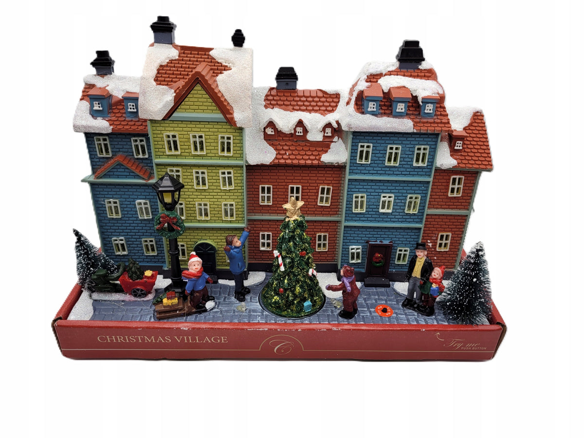 Glowing winter town